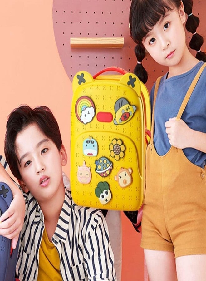 not available Eva School Bags for Fun Loving Kids School Bag, Eco-Friendly School Bags for Boys and Girls with a Tic Tac Moveable Trinkets Backpack (Yellow) - Image 4